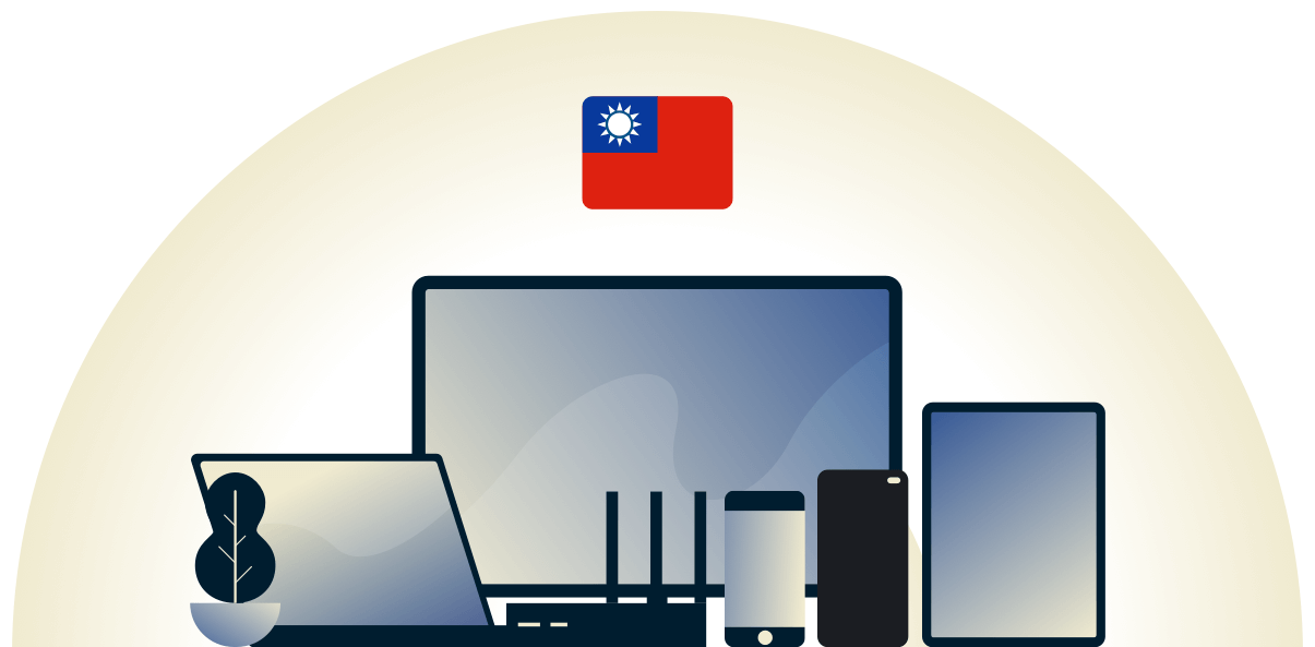 Taiwan VPN chroniący r&oacute;żne urządzenia.