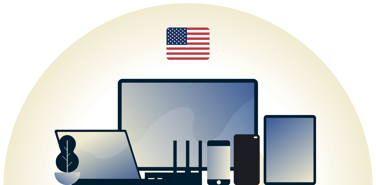 U.S. VPN protecting a variety of devices.